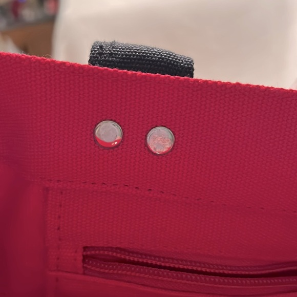 Red Canvas Tote Bag with Black Handles and UGA Logo - Picture 7 of 7